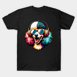 Smiling DJ Poodle Rocks the Party Night T-Shirt